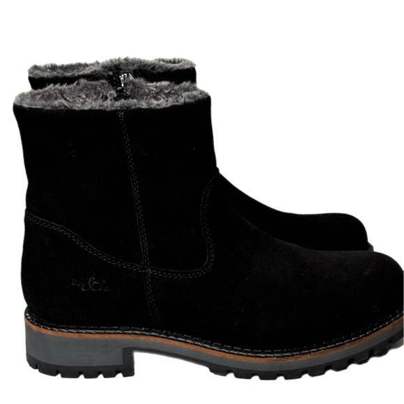 Bos. & Co. Calib Black Suede Boots with Faux Fur lining Size 40 US 9 - 9.5 - Picture 2 of 16
